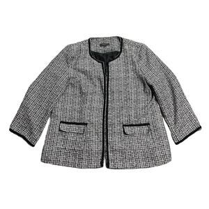 Elementz Boucle Jacket Tweed Women's Size XL Blazer Black White